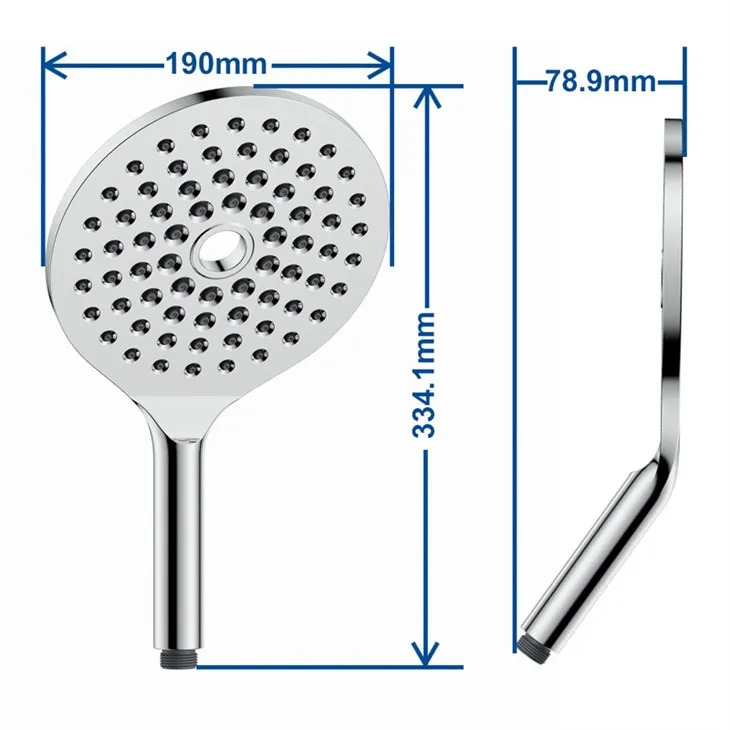 Total ABS Material Massage Shower Head 1-Setting Water Saving Hand Showerhead High Pressure Bathroom Usage