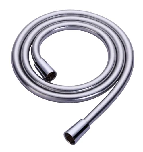 High Quality PVC Shiny Silver Grey Shower Hose With New Plastic Injection Cores 59 Inches For Hand Shower